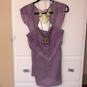 NWOT Free People Lace up Top Sz L 💜